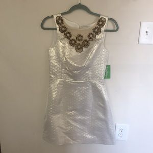 Lilly Pulitzer White and Gold Dress